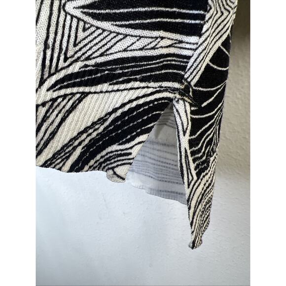 Chico's 2 large chicos Cardigan sweater Animal White Black Brown cheetah Open - Picture 5 of 10